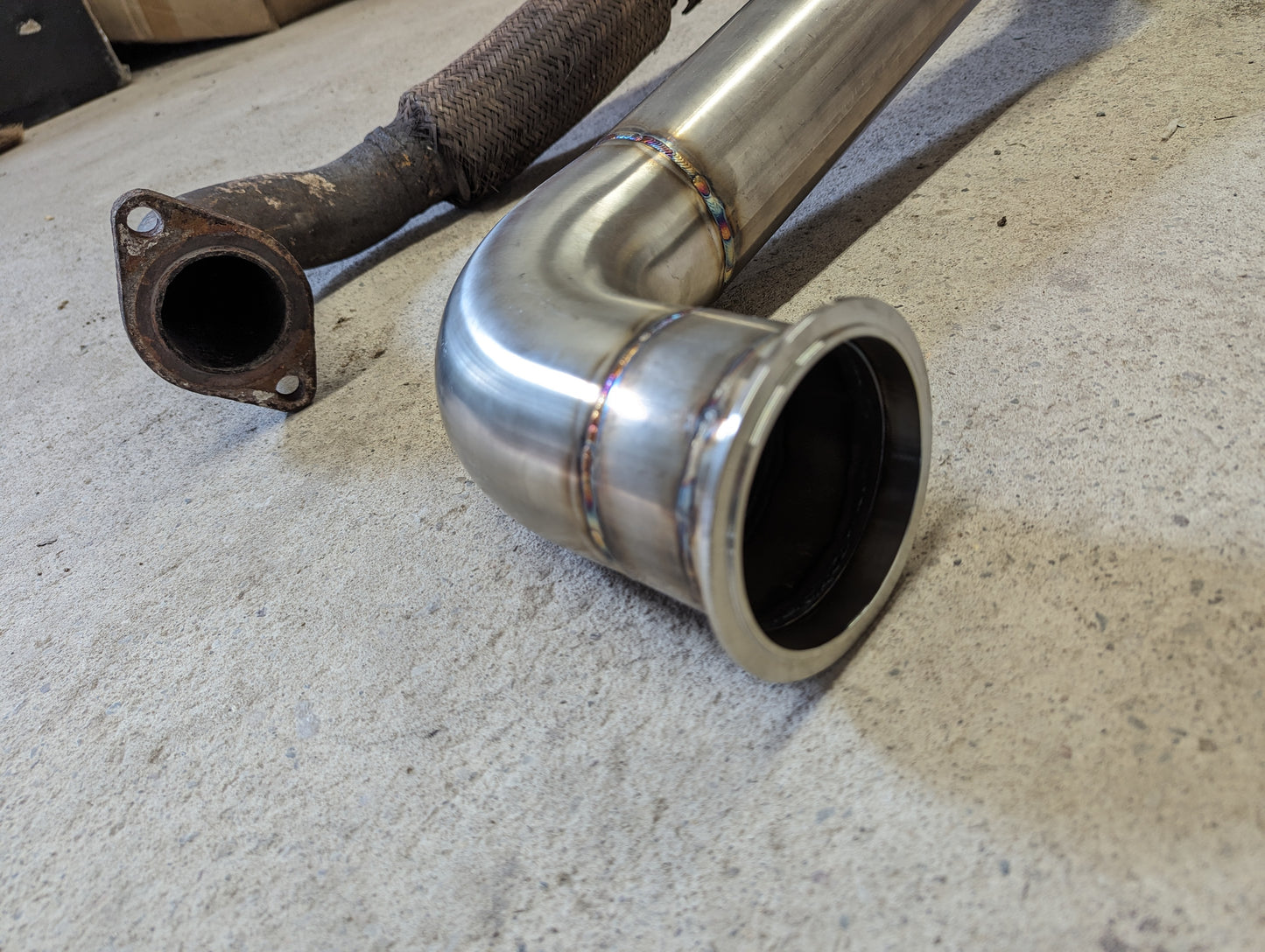Mitsubishi Evolution Evo 4-6 4G63 3.5” Downpipe and Artec Cast Outlet O2 Housing Dump Pipe