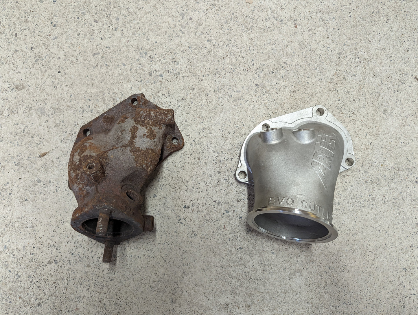 Mitsubishi Evolution Evo 4-6 4G63 3.5” Downpipe and Artec Cast Outlet O2 Housing Dump Pipe