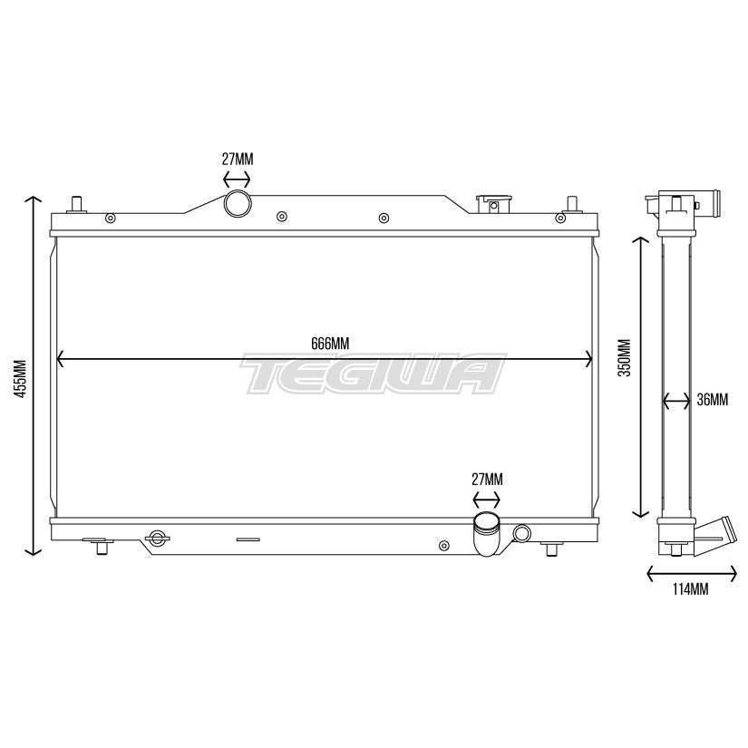 TEGIWA ALUMINIUM ALLOY RADIATOR HONDA CIVIC TYPE R EP3