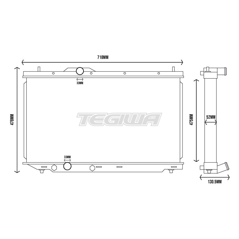 Tegiwa Aluminium Alloy Radiator Honda Civic Type R FK2 15-17