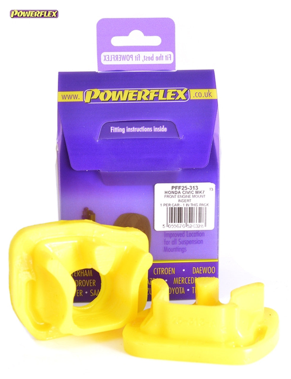 Powerflex Engine Mount Insert Kit - PFF25-312/313/314 - Civic EP3 Type R