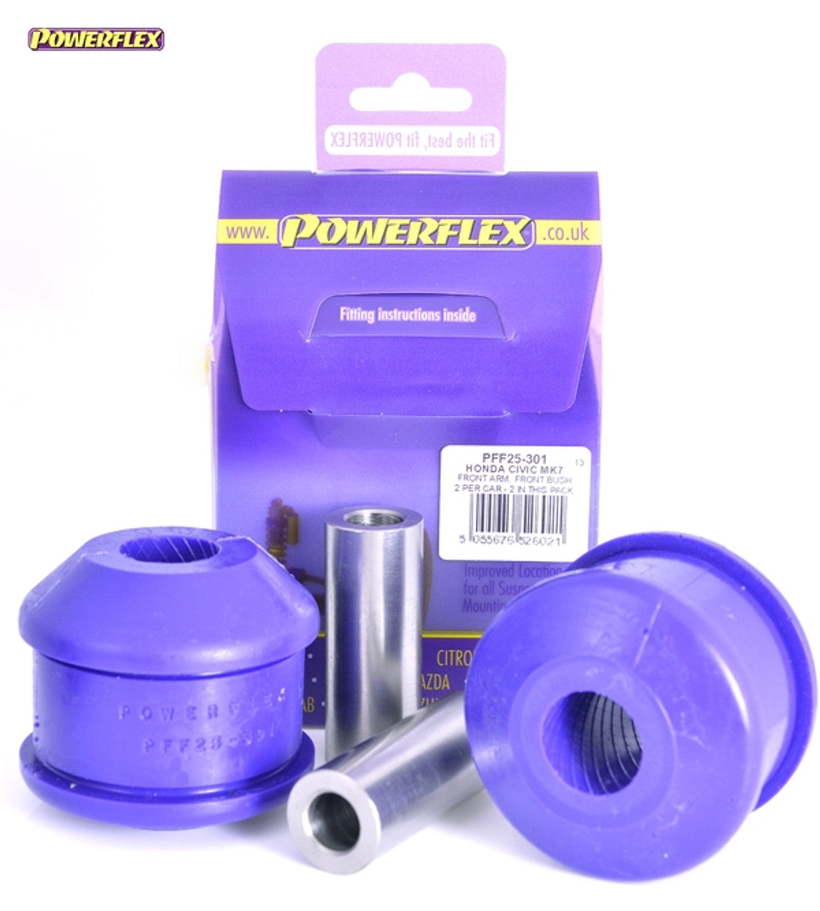 Powerflex PFF25-301 - Front Arm, Front Bushes - Civic Mk7 EP/EU inc. Type-R EP3 (2001-2005)