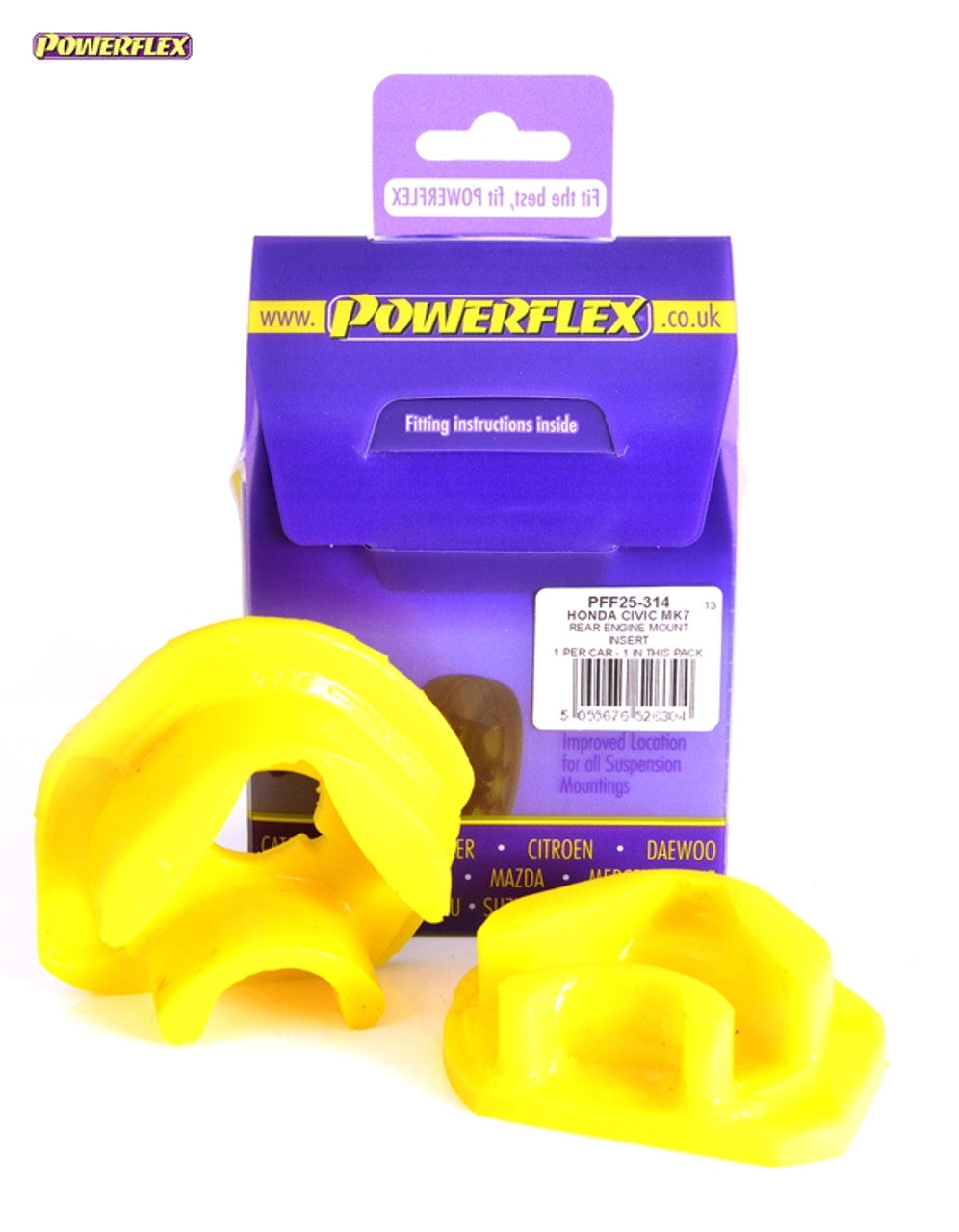 Powerflex - PFF25-314 - Rear Engine Mount Insert - Civic Mk7 EP/EU inc. Type-R (2001-2005)