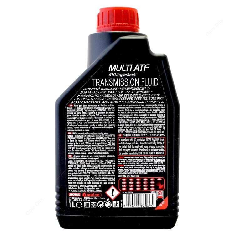 Motul Multi ATF Fully Synth Automatic Transmission & Steering Fluid - 1 Litre 1L