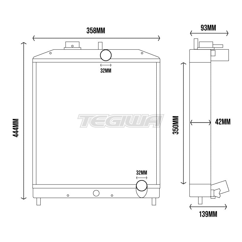 TEGIWA ALUMINIUM ALLOY RADIATOR HONDA CIVIC EG EK 92-00